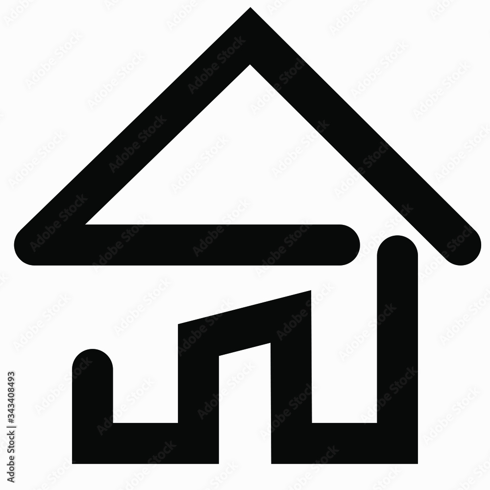 Poster trendy house icon isolated minimal single flat linear icon for application and info-graphic. commerc