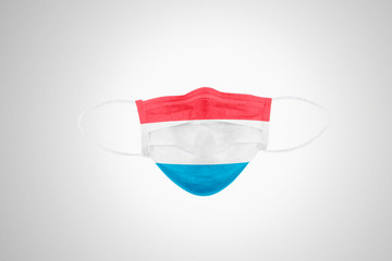 Medical protective mask with flag of Luxemburg