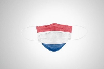 Medical protective mask with flag of Netherlands