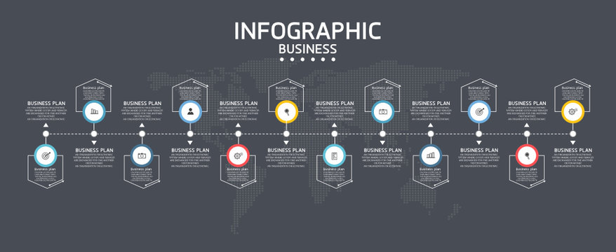 infographic can be used for process, presentations, layout, banner,info graph There are 12 steps or layers vector illustration
