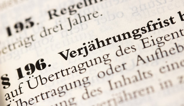 Verj&auml;hrung, Verj&auml;hrungsfrist in &sect; 196 BGB