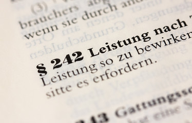 Fototapeta premium Leistung nach Treu und Glauben in § 242 BGB
