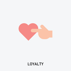 Loyalty icon. Concept of favorite, consumer and service. Vector illustration in modern flat style.