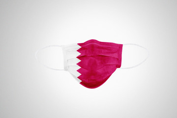 Medical protective mask with flag of Qatar