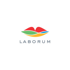 abstract colorful lips logo icon design symbol template