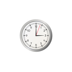 silver clock vector illustration. watch and time. isolated on white background
