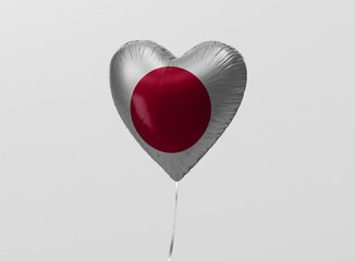Japan flag in heart balloon