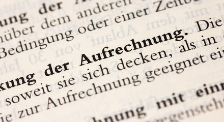 Fototapeta premium Aufrechnung in § 387 BGB