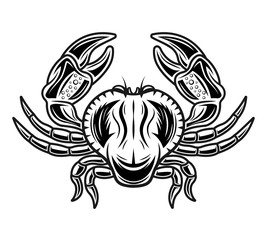 Crab vector object or element in vintage style