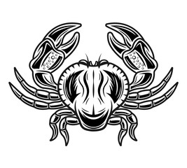 Crab vector object or element in vintage style