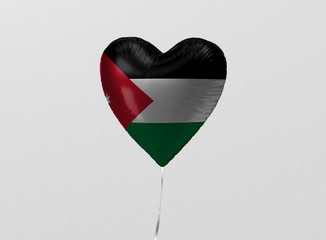 Jordan flag in heart balloon