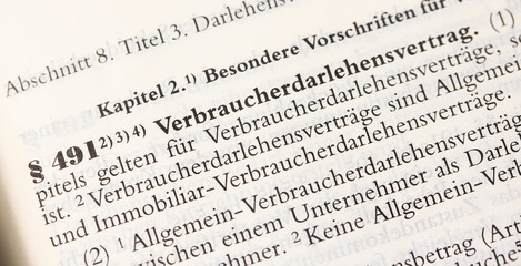 Darlehensvertrag, Kreditvertrag in &sect; 491 BGB