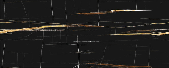 black and gold cracked Marble texture frame background