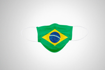 Protective mask with flag of Brazil