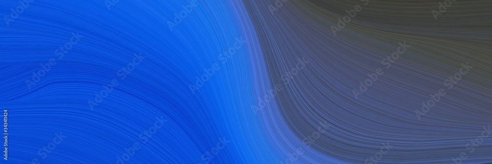 Poster elegant artistic banner design with strong blue, dark slate gray and dark slate blue colors. fluid curved lines with dynamic flowing waves and curves