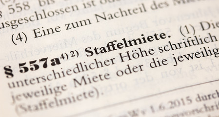 Fototapeta premium Staffelmiete in § 557a BGB