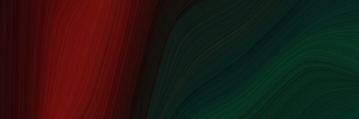 elegant decorative horizontal canvas with very dark green, dark red and very dark red colors. fluid curved flowing waves and curves