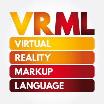 VRML - Virtual Reality Markup Language acronym, technology concept background