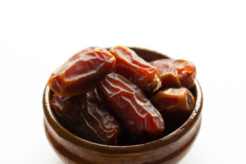 Dried date fruit in the plate