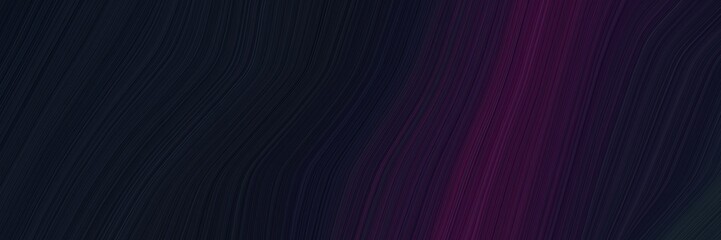 elegant dynamic horizontal canvas with very dark blue, very dark violet and very dark magenta colors. fluid curved flowing waves and curves