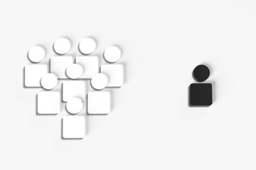 3D Human Icon with No Racism Concept