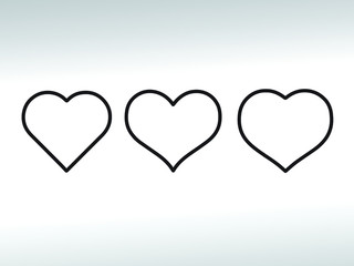 Icons,symbol, heart, black lines, on a gray background