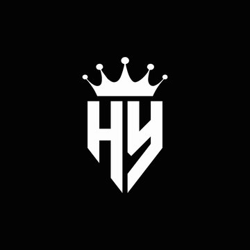 HY logo monogram emblem style with crown shape design template