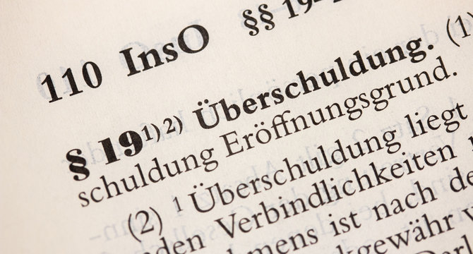 &Uuml;berschuldung in &sect; 19 Insolvenzordnung