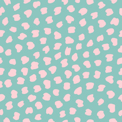 Hand drawn colorful seamless dot pattern. Vector abstract texture with chaotic spots.