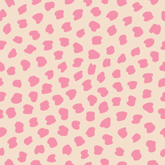 Hand drawn colorful seamless dot pattern. Vector abstract texture with chaotic spots.