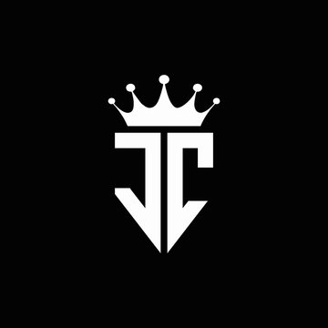 JC logo monogram emblem style with crown shape design template