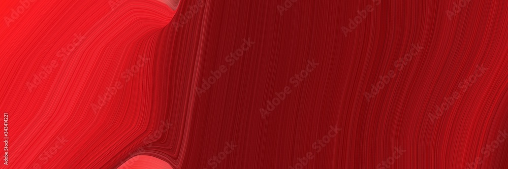 Poster elegant surreal designed horizontal canvas with maroon, crimson and firebrick colors. fluid curved f
