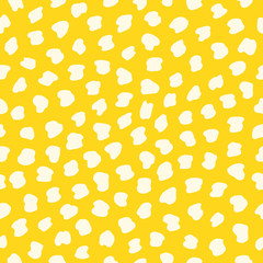 Hand drawn colorful seamless dot pattern. Vector abstract texture with chaotic spots.
