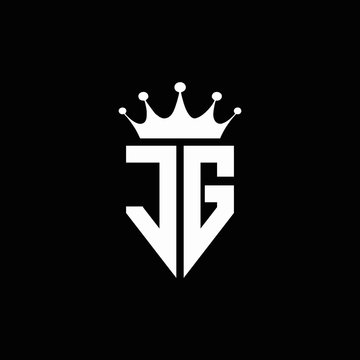 JG logo monogram emblem style with crown shape design template
