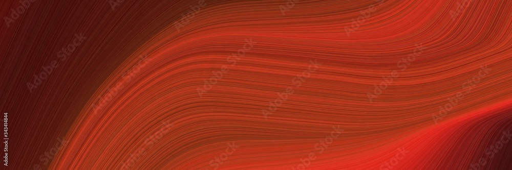 Poster elegant dynamic horizontal canvas with firebrick, dark red and crimson colors. fluid curved lines with dynamic flowing waves and curves