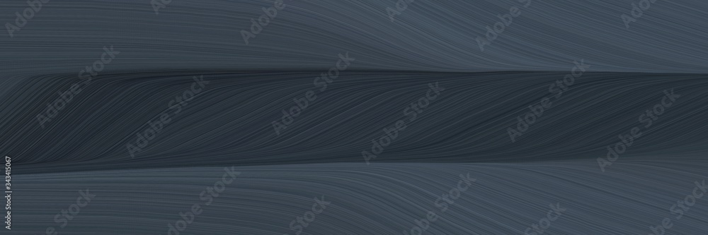 Poster elegant dynamic horizontal canvas with dark slate gray and very dark blue colors. fluid curved flowi