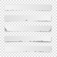 Set of torn white note