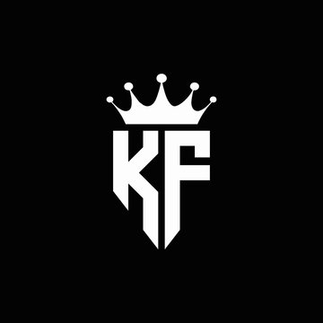 KF logo monogram emblem style with crown shape design template