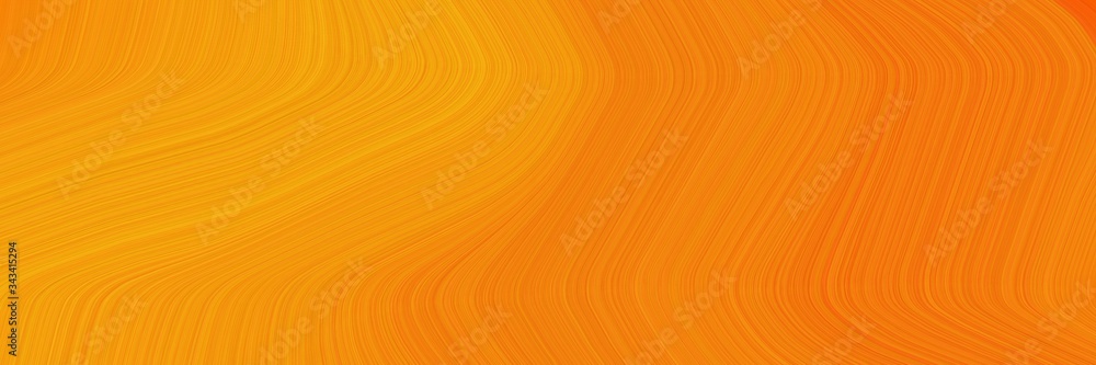 Poster elegant moving horizontal cover with dark orange, orange and vivid orange colors. fluid curved lines with dynamic flowing waves and curves