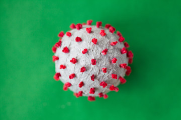 Creative photo of coronavirus sphere 3d model.