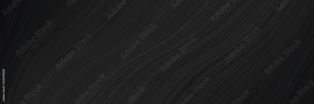 Poster elegant artistic designed horizontal canvas with very dark green, dark slate gray and black colors. fluid curved lines with dynamic flowing waves and curves