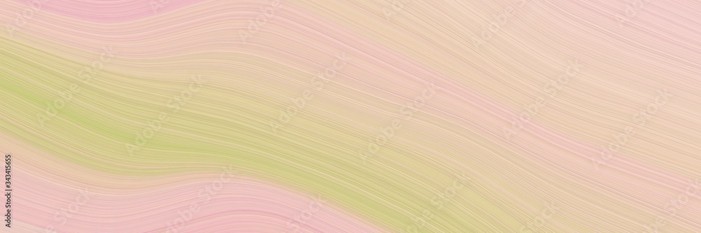 Poster elegant colorful horizontal poster with wheat, baby pink and burly wood colors. fluid curved lines w