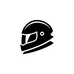 Fototapeta premium Motorcyclist helmet vector icon on a white background.