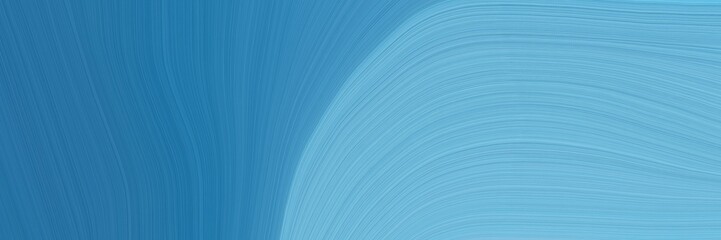 elegant surreal header design with corn flower blue, teal blue and steel blue colors. fluid curved flowing waves and curves