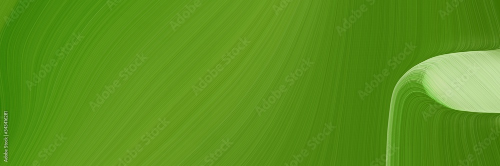 Aufkleber elegant colorful horizontal canvas with dark green, ash gray and moderate green colors. fluid curved
