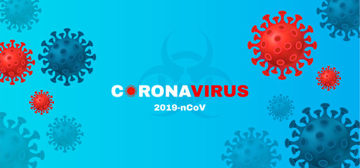 Coronavirus 2019-nCoV background. Virus Covid 19-NCP. Coronavirus nCoV and biohazard symbol. Epidemic concept.