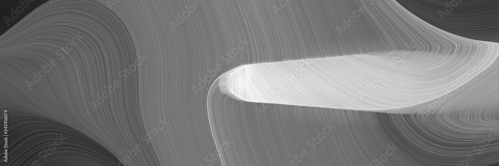 Poster elegant surreal card with dim gray, light gray and very dark blue colors. fluid curved lines with dynamic flowing waves and curves