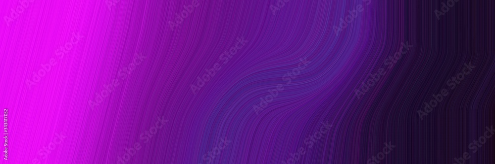 Aufkleber elegant surreal banner with indigo, magenta and very dark blue colors. fluid curved lines with dynam