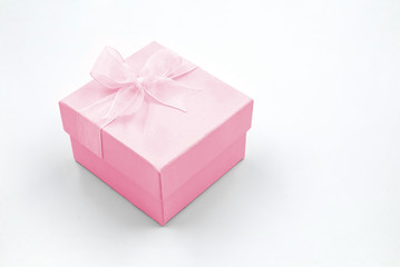 pink gift box isolated on white