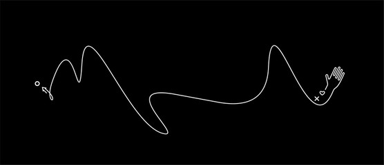 Hand with Unity Calligraphic line art Text shopping poster vector illustration Design.